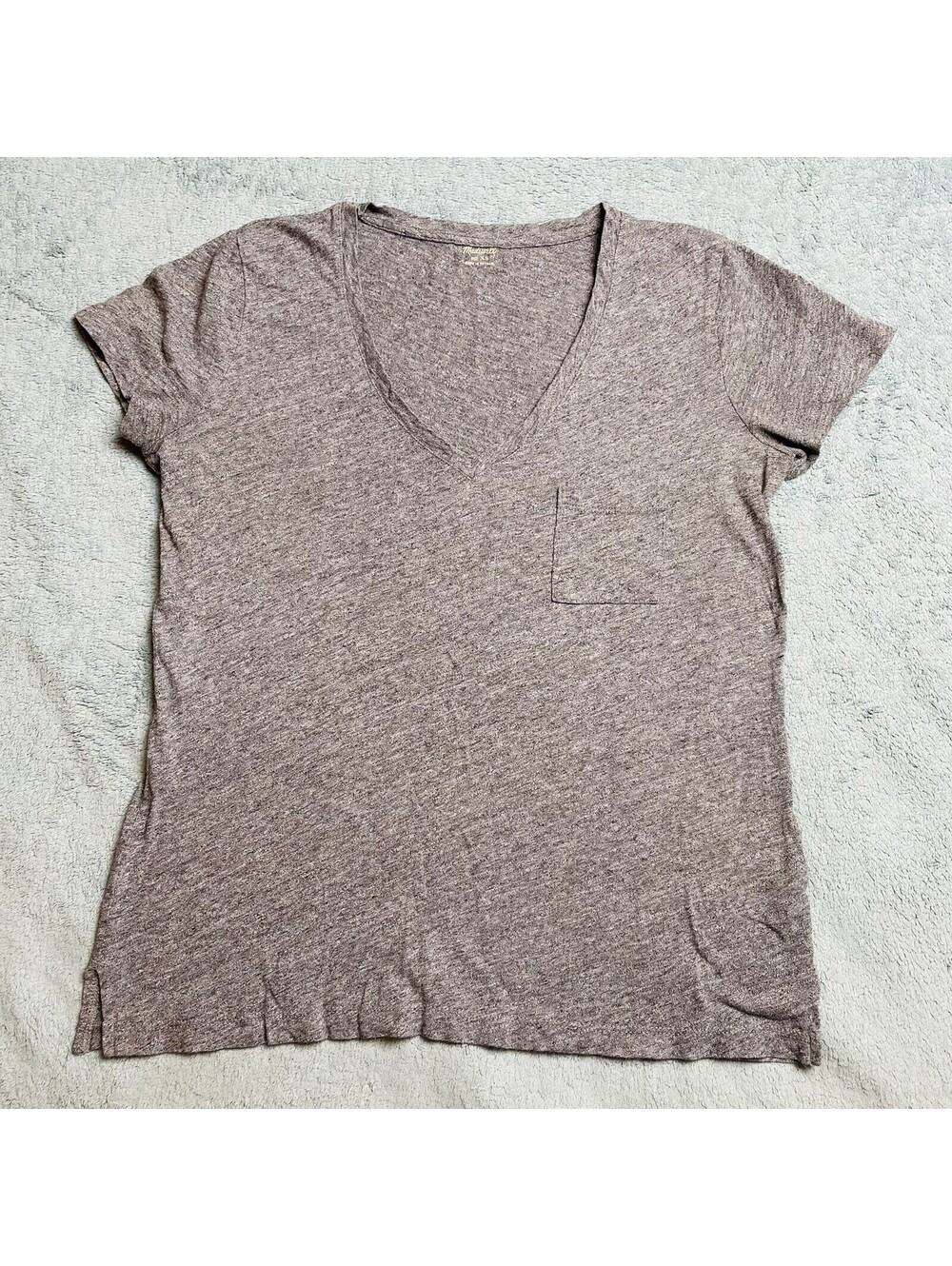 Madewell V-Neck Tee, Heather Gray, XS